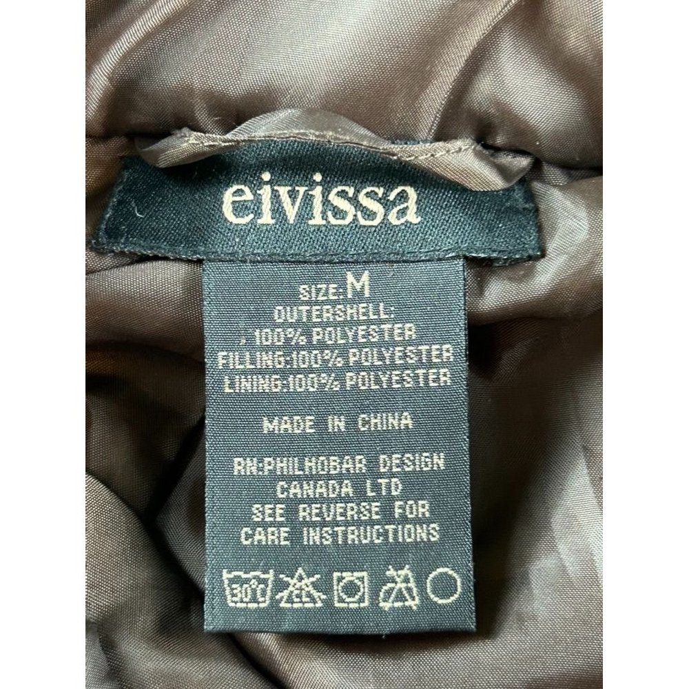 Eivissa Brown Quilted Button Up Jacket Womens Size‎ Medium - Picture 5 of 6